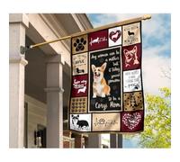 Jardin Signe Double Face Drapeau De Jardin Ésistantes À La Décoloration Drapeau De Décoration Décoration Pour Porche Pelouse Balcon Patte De Corgi Toute Femme Peut Être Une Mère S