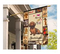 Jardin Signe Double Face Drapeau De Jardin Supérieure Drapeaux De Pirate Décoration Pour Patio Balcon Pelouse Être Une Maman Teckel, C'Est Vivre Heureux Pour Toujours S