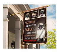 Jardin Signe Drapeau De Jardin Drôle Drapeaux De Pirate Décoration Pour Balcon Porche Patio Carlin Noir Et Feu, Animal De Compagnie. Rien Ne Vous Fait Plus Sourire Que De Regarder Un Chien. S