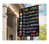 Jardin Signe Drapeaux De Vacances Drapeau De Décoration Décoration Pour Porche Patio Maison Des Chouettes Mignonnes Dans Ce Bureau. Nous Avons Tous Notre Place. Nous Sommes Une Équipe. M