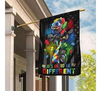 Jardin Signe Drôle Drapeau De Décoration Double Face Drapeaux De Vacances Décoration Pour Porche Balcon Pièce De Puzzle Rose Pour La Sensibilisation À L'Autisme. C'Est Normal D'Être Différent. M