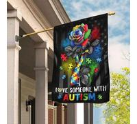 Jardin Signe Drôle Drapeaux De Pirate Coupe-Vent Et Étancheune Drapeaux De Vacances Décoration Pour Porche Balcon Patio Pièce De Puzzle Rose Pour L'Autisme J'Aime Quelqu'Un Qui A De L'Autisme S