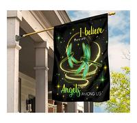 Jardin Signe Drôle Drapeaux De Pirate Durable Drapeaux De Vacances Décoration Pour Patio Maison Porche Couple De Libellules Star Je Crois Qu'Il Y A Des Anges M