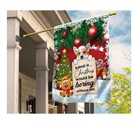 Jardin Signe Supérieure Drapeau De Jardin Coupe-Vent Et Étancheune Drapeaux De Pirate Décoration Pour Balcon Extérieure Patio Joyeux Noël Corgi ! Avoue-Le, Noël Serait Ennuyeux Sans Moi. M