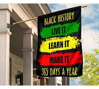 Jardin Signe Supérieure Drapeau De Jardin Durable Drapeau De Décoration Histoire Des Noirs : Vivez-La, Apprenez-La, Faites-La 365 Jours Par An, Décoration De Jardin Pour Les Noirs S