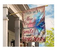 Jardin Signe Supérieure Drapeaux De Pirate Coupe-Vent Et Étancheune Drapeaux De Vacances Décoration Pour Balcon Maison Nager Dans Une Piscine Sous L'Eau Chaque Jour Est Un Nouveau Départ. S