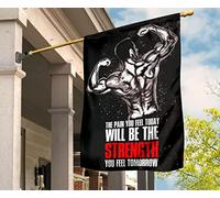 Jardin Signe Supérieure Drapeaux De Vacances Double Face Drapeaux De Pirate La Douleur Que Vous Ressentez Aujourd'Hui Sera La Force De Votre Séance De Gym De Demain. M