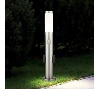 Jardin Support Lampe Argent 2x Prise Extérieur Inox Lampe Détecteur de Mouvement