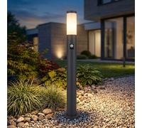 Jardin sur Pied Lampe Inox Détecteur de Mouvement Extérieur Embase Support Grise