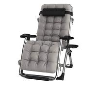 Jardin surdimensionné inclinable for les personnes très exigeantes, chaises de patio, chaise de pesanteur portative de transat solaire, soutien 440lbs (Color : With gray mat)