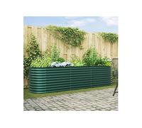 Jardin surélevé vert 320x80x81 cm en acier galvanisé