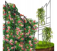 Kapaga - Treillis de 200 cm - Support pour Plantes Grimpantes - Tuteur de Jardin pour Rosiers (Noir)