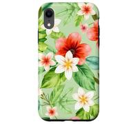 Jardin Tropical Fleurs Feuilles Botanique Summer Illustration Coque pour iPhone XR