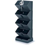 Jardinière verticale Prosperplast Mini Cascade en plastique de couleur anthracite 19,5 (L) x 11,4 (l) x 47,5 (H) cm avec ciseaux de jardinage