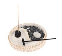 lachineuse - Jardin Zen Asiatique - Sagesse Yin et Yang - Porte-Encens Japonais - Décoration Zen - Jardin Miniature avec Sable - pour Intérieur Maison Bureau - Idée Cadeau Japon - Déco Asie