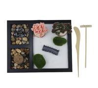 Jardin zen de table de méditation | Ensemble de sable de table en pierre japonaise - Cadeau de jardin zen de méditation japonaise pour la maison ou le bureau - Peut être utilisé comme un excellent
