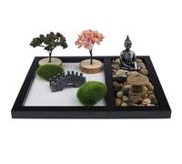 Jardin zen miniature - Décoration japonaise | Jardin miniature | Jardin zen japonais | Kit d'art miniature de méditation sable | Décoration artistique pour table à la maison, entrée d'entrée, magasin