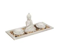 Jardin Zen padmavati, Ciment et Bois, Gris, 33x14 cm - Atmosphera créateur d'intérieur