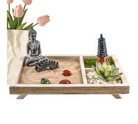 Jardin Zen pour bureau - Ensemble de jardin japonais miniature pour méditation et art avec sable, décoration artistique Zen pour maison, entrée, bureau, salon et étude