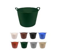 JARDIN202 - Esporte en plastique souple - nacelle en caoutchouc avec poignées - Seau en plastique polyvalent | Pack x5 pièces (42 L Vert)