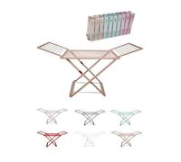 JARDIN202 - Étendoir pliable en résine avec 20 pinces - Étendoir pliable pour balcon pour intérieur et extérieur | Pliable (crème)