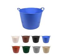 JARDIN202 - Lot de 15 bacs en plastique flexibles en caoutchouc avec poignées - Seau en plastique multifonction 25 L - Bleu