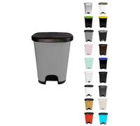 JARDIN202 - Poubelle en plastique moderne | Ouverture à pédale | Poubelle recyclable | 50 litres (noir - gris)