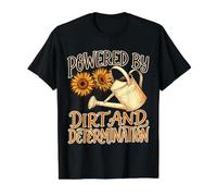Jardinage alimenté par la saleté et la détermination des Amateurs de Plantes T-Shirt Graphique avec Valeur, Homme, Noir, S