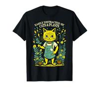 Jardinage de Chat Amusant Facilement distrait par Les Chats et Les Plantes T-Shirt