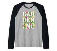 Jardinage Typographie Jardinier Floral Printemps Jardin Fleurs Manche Raglan