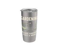 Jardiner parce que frapper les gens n'est pas une bonne idée | Funny Garden Gobelet isotherme en acier inoxydable double paroi