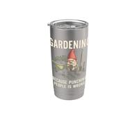 Jardiner parce que frapper les gens n'est pas une bonne idée | Funny Garden Gobelet isotherme en acier inoxydable double paroi