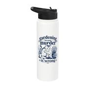 Jardiner parce que le meurtre n'est pas une bonne idée pour un amateur de plantes à chat Stainless Steel Insulated Water Bottle