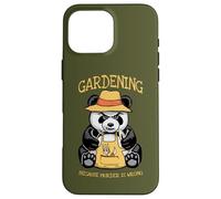 Jardiner Parce Que Le Meurtre n'est Pas Une Erreur Panda maléfique Amoureux des Plantes Coque pour iPhone 16 Pro Max