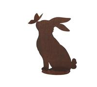 Jardinex Figurine Lapin Bisou métal Rouille : déco Rouille