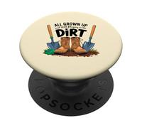 Jardinier amusant qui a grandi et joue toujours dans la terre PopSockets PopGrip Adhésif