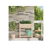 Jardinier vidaXL avec étagère 71x37x76 cm en bois massif de sapin
