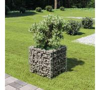 vidaXL Lit surélevé à gabion Acier galvanisé 90x90x50 cm Gris