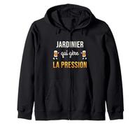 Jardinier Qui Gère La Pression Humour Jardinier Cadeau Bière Sweat à Capuche