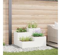 Jardinier vidaXL 80x80x60 cm Acier Blanc