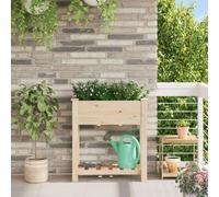vidaXL – Jardinière-étagère 71×37×76,5 cm – Bois massif (sapin) – Rustique beige – Intérieur/extérieur