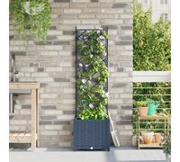 Jardinier Vidaxl Avec Treillis Gris 40x40x143 Cm