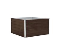 Jardinière 100 x 100 x 45 cm acier galvanisé marron 02_0000785