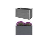 Jardinière - - 100 x 50 x 54 cm - Gris - Composite bois-plastique - Rectangulaire