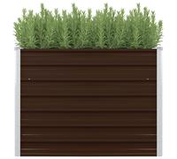 Jardinière 100x100x77 cm Acier Galvanisé Vert Fleurs Plante Jardin vidaXL