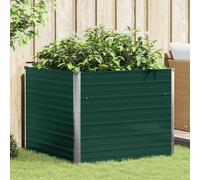 Jardinière 100x100x77 cm Acier Galvanisé Vert Fleurs Plante Jardin vidaXL