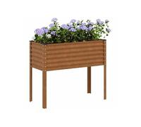 vidaXL Jardinière de jardin 100 x 45 x 90 cm acier patiné