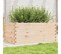 Jardinière 110x60x45,5 cm bois de pin massif, jardinière d'extérieur, bac à fleurs, boîte à plantes, jardinière de terrasse