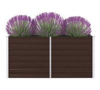 Jardinière 160 x 80 x 45 cm Acier galvanisé Marron Marron G
