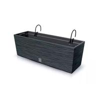 Jardinière 2 en 1 avec insert - Prosperplast FURU CASE DFC600W-S433 avec support en métal - 58 cm x 18 cm x 19,5 cm - Anthracite